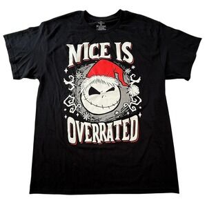 Disney Nightmare Before Christmas Jack Skellington Nice Is Overrated T Shirt L